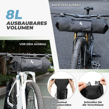 bikemate fahrrad lenkertasche montageanleitung 8L 100% Wasserdichte Lenkertasche der Ridemate Serie – ROCKBROS-DE