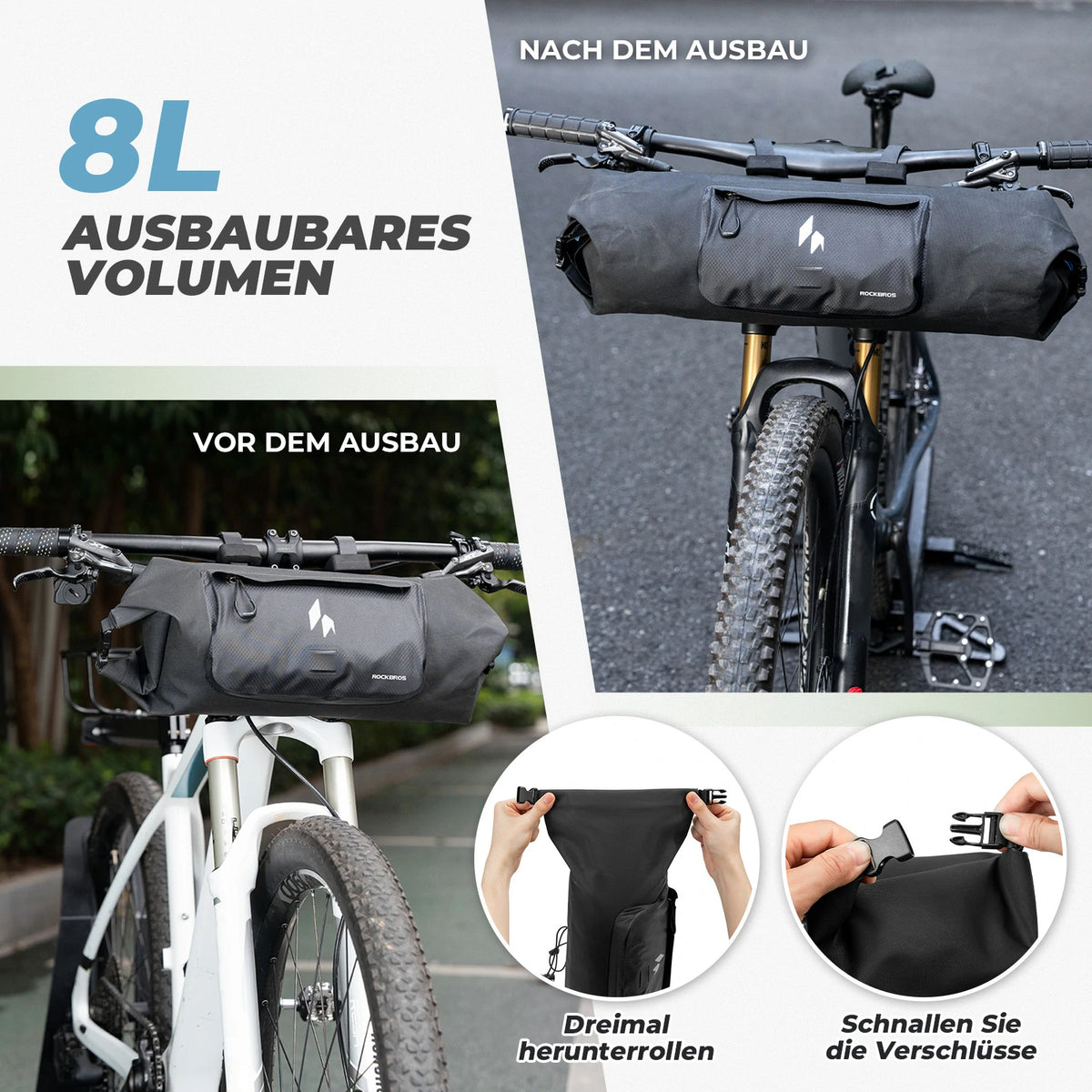 wasserdichte lenkertasche fahrrad 8L 100% der Ridemate Serie – ROCKBROS-DE größe:L|XL Camping Armanello, Benidorm (updated b1-road