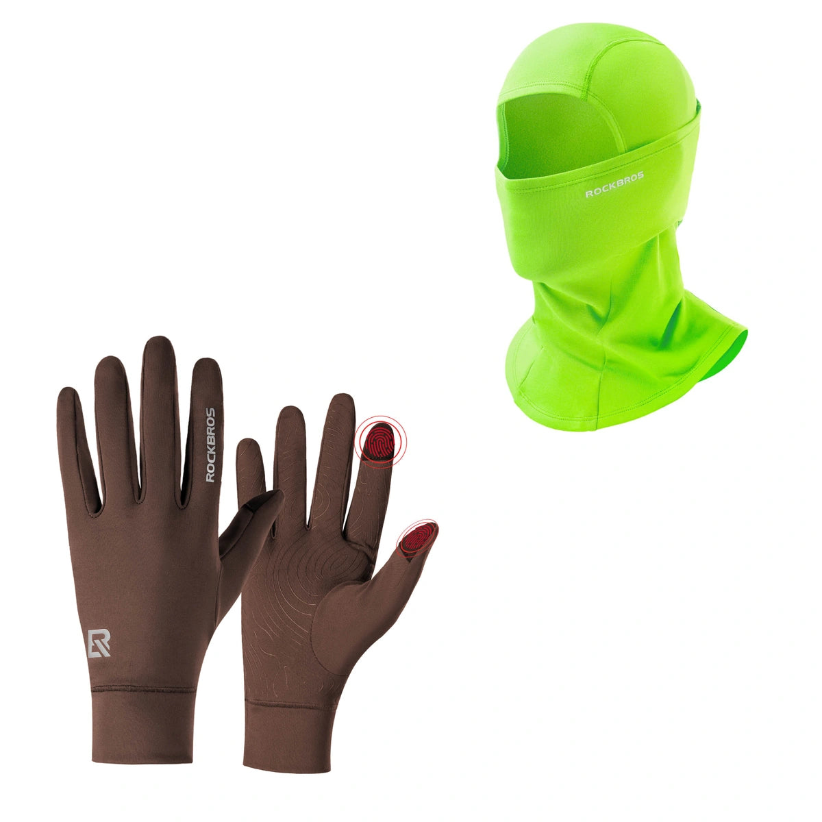 ROCKBROS Winter Set: Sturmhaube & Fahrradhandschuhe Touchscreen