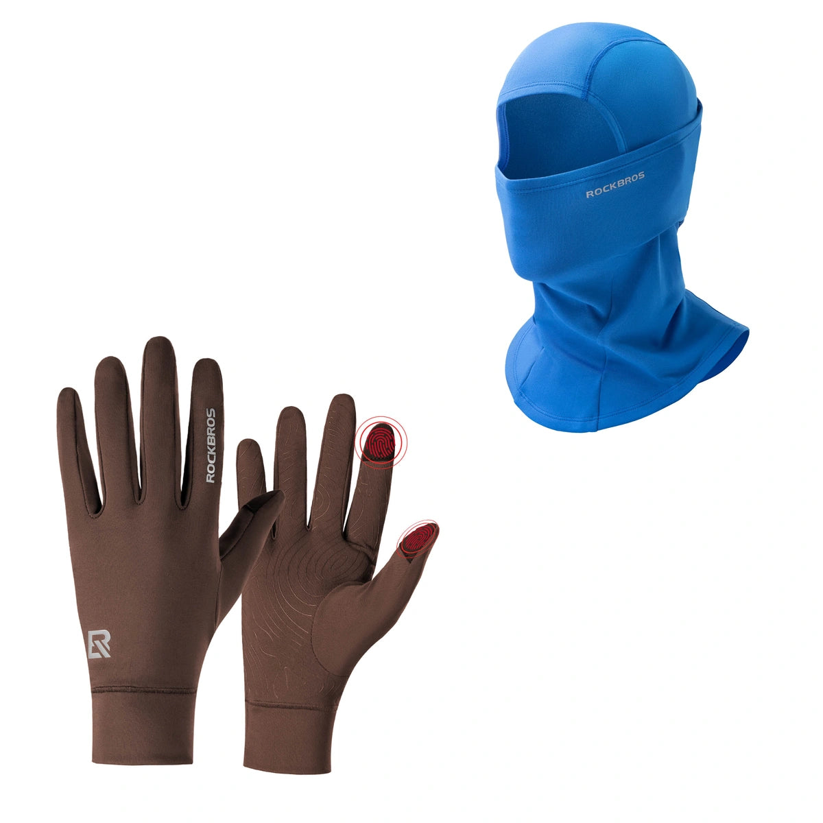 ROCKBROS Winter Set: Sturmhaube & Fahrradhandschuhe Touchscreen