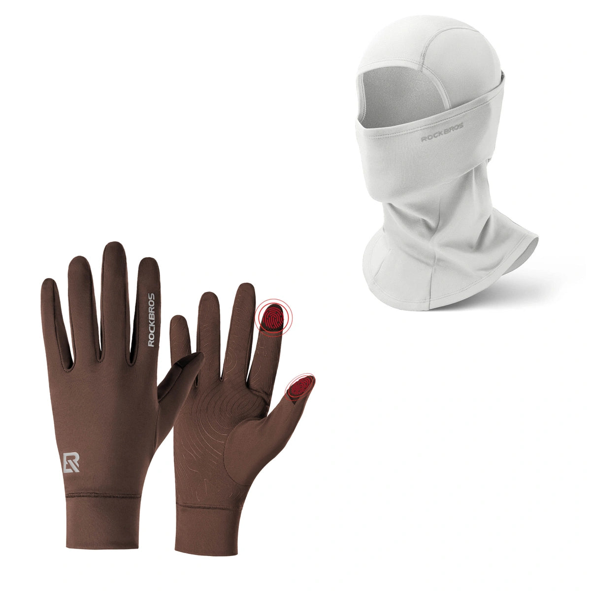 ROCKBROS Winter Set: Sturmhaube & Fahrradhandschuhe Touchscreen
