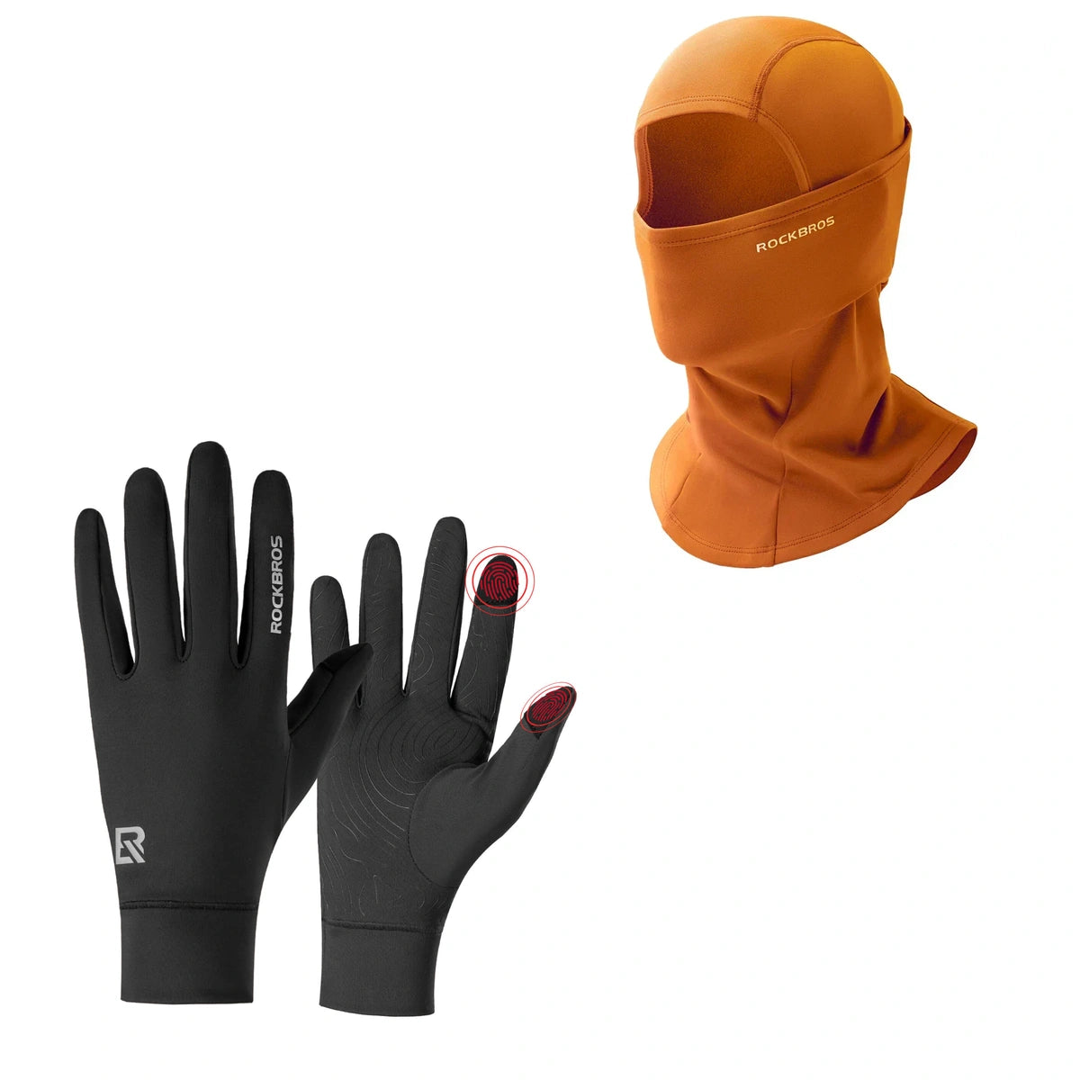ROCKBROS Winter Set: Sturmhaube & Fahrradhandschuhe Touchscreen