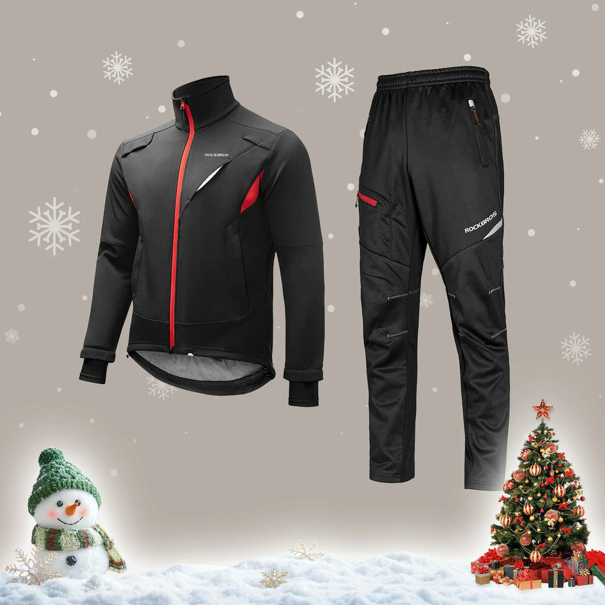ROCKBROS Winter Jacke / Hose Herren Windschutz Radsportanzug