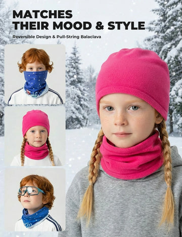 mountainbike halstuch 2-in-1 Kinder Halstuch & Mütze Doppelseitig Schlauchschal Wärmende Hal – ROCKBROS-DE