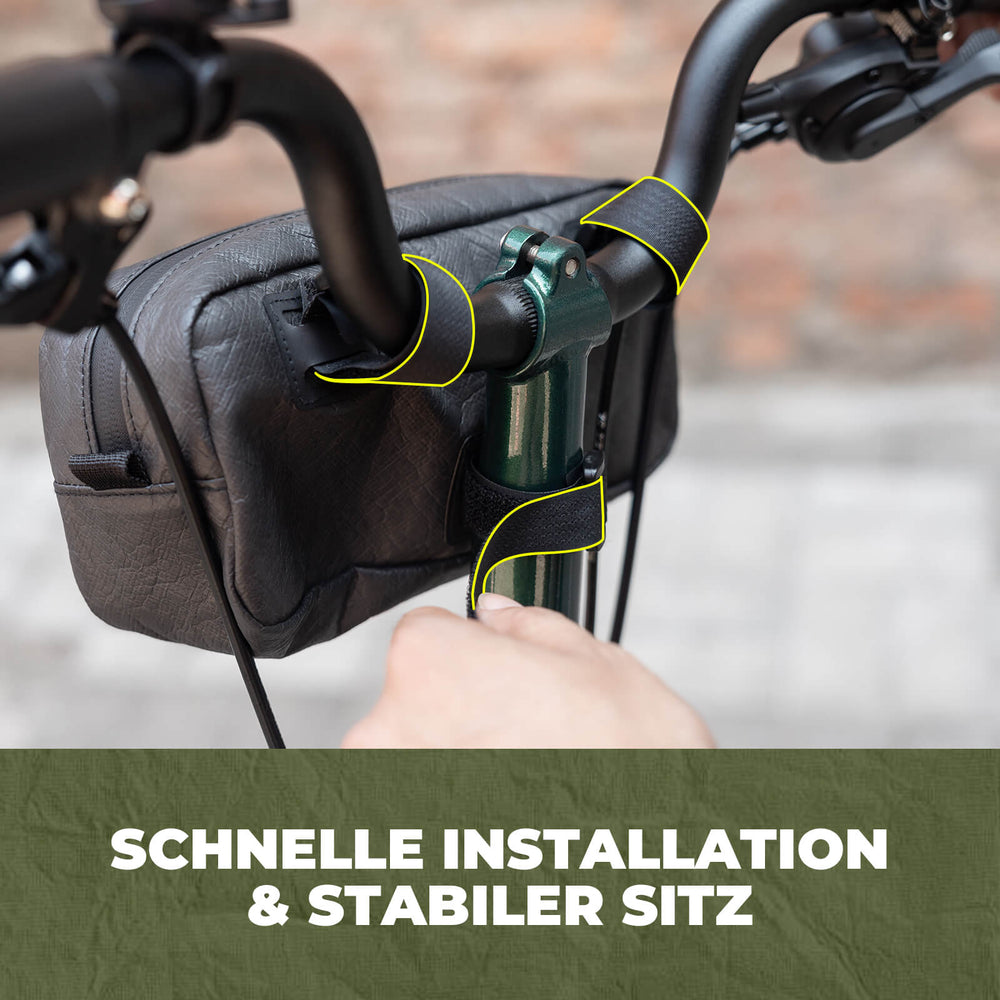 2-in-1 Lenkertasche Wasserabweisend aus Tyvek® mit Schultergurt 1,5L