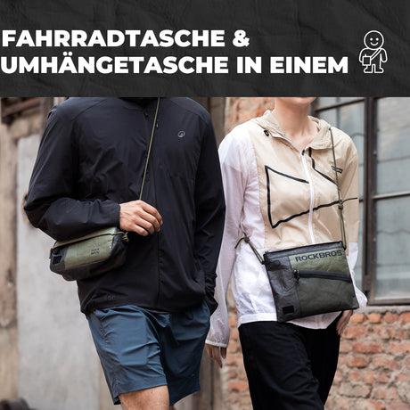 2-in-1 Lenkertasche Wasserabweisend aus Tyvek® mit Schultergurt 1,5L