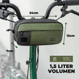 2-in-1 Lenkertasche Wasserabweisend aus Tyvek® mit Schultergurt 1,5L