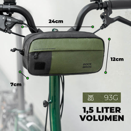 2-in-1 Lenkertasche Wasserabweisend aus Tyvek® mit Schultergurt 1,5L