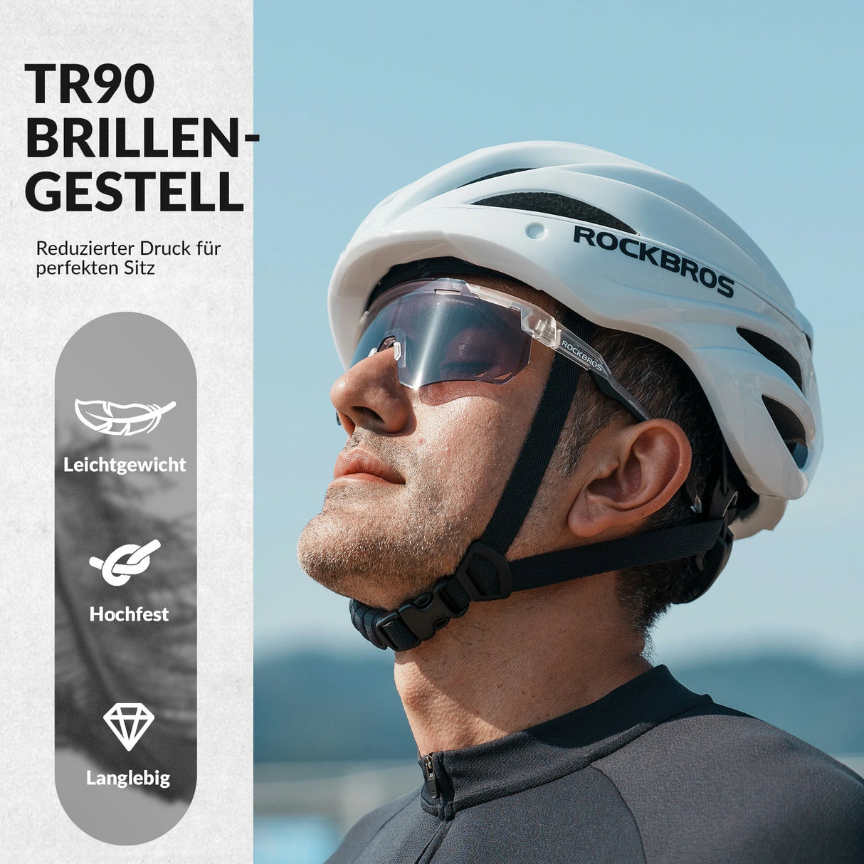 ROCKBROS Ultraleicht Fahrradbrille Selbsttönende Sonnenbrille mit UV400-Schutz - ROCKBROS-EU