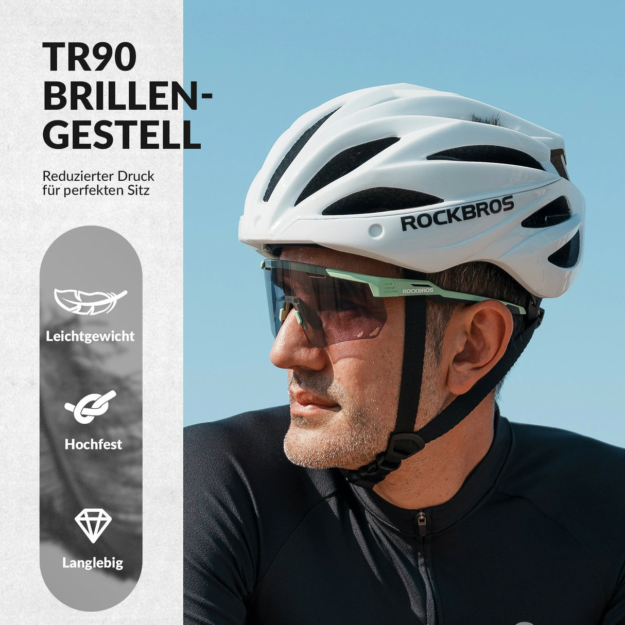 ROCKBROS Ultraleicht Fahrradbrille Selbsttönende Sonnenbrille mit UV400-Schutz - ROCKBROS-EU