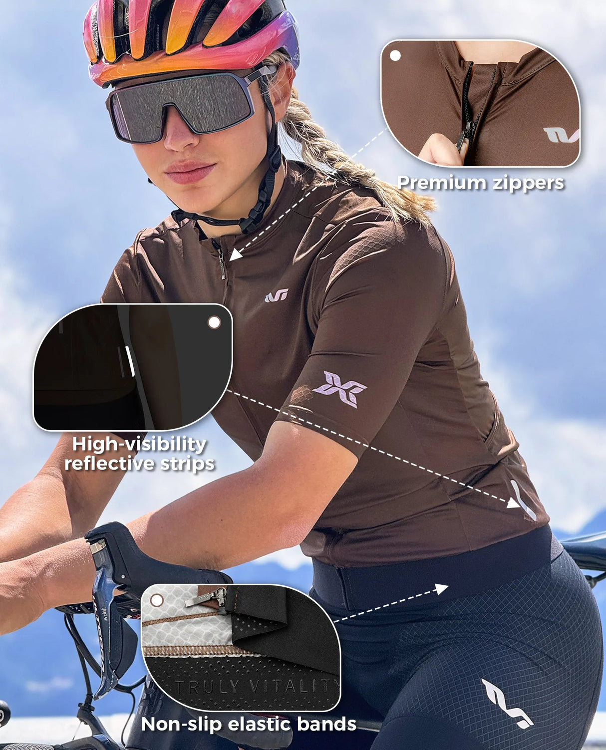 TVI Women's Cycling Jersey - Digital Dune for MTB & Road Cycling