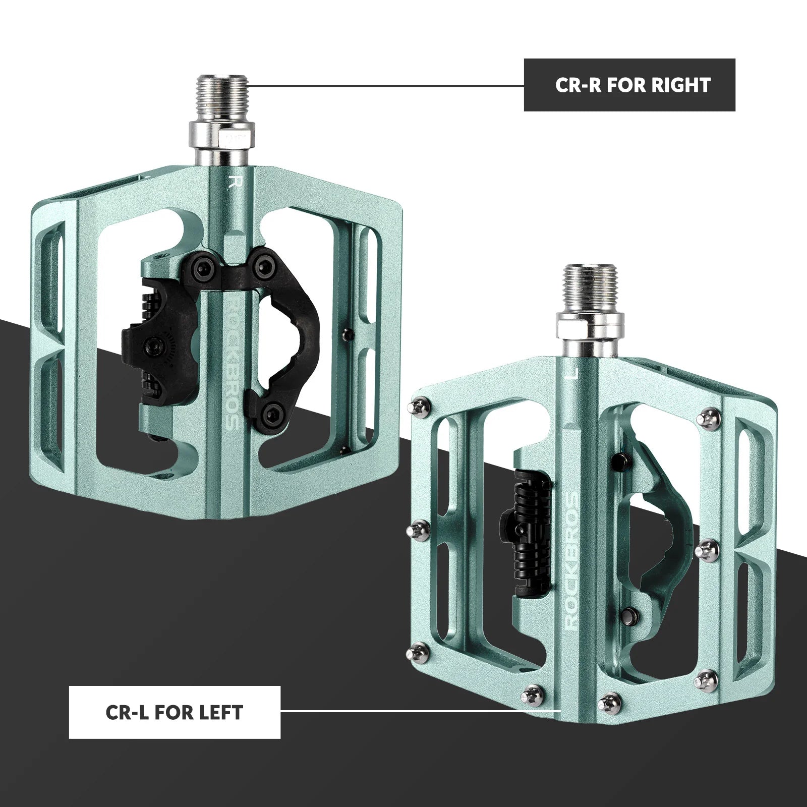 ROCKBROS bicycle pedals aluminum 2 in 1 SPD pedals for MTB road bike city bike