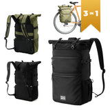 3‑in‑1 Fahrradtasche für Gepäckträger – 11‑16 L Volumen