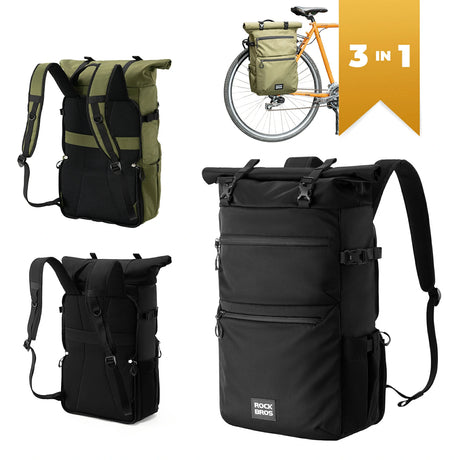 3‑in‑1 Fahrradtasche für Gepäckträger – 11‑16 L Volumen