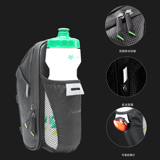 ROCKBROS waterproof saddle bag with bottle holder for MTB road bike