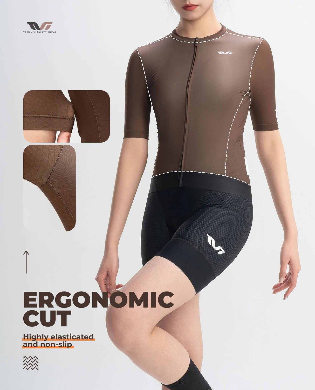 TVI Women's Cycling Jersey - Digital Dune for MTB & Road Cycling