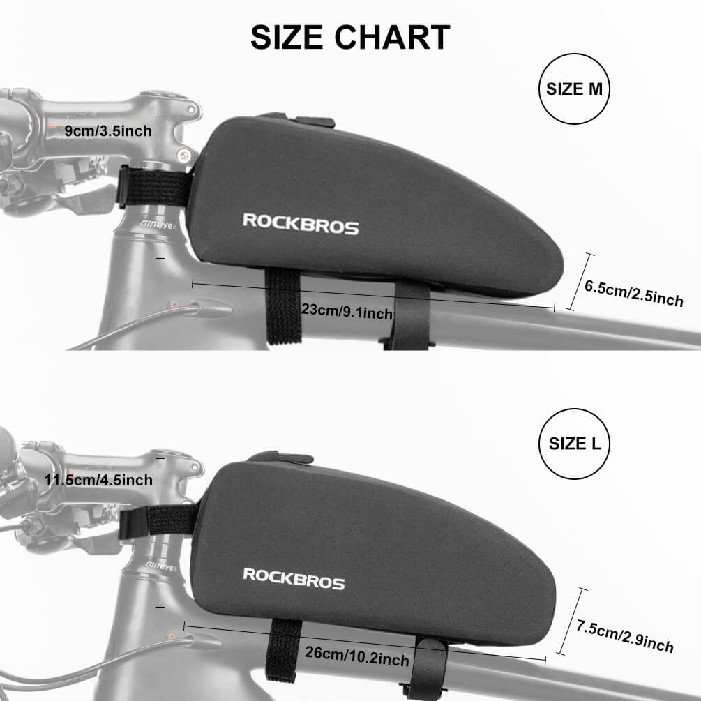 ROCKBROS wasserdichte Oberrohrtasche für Fahrrad 1L / 1.6 L Schwarz