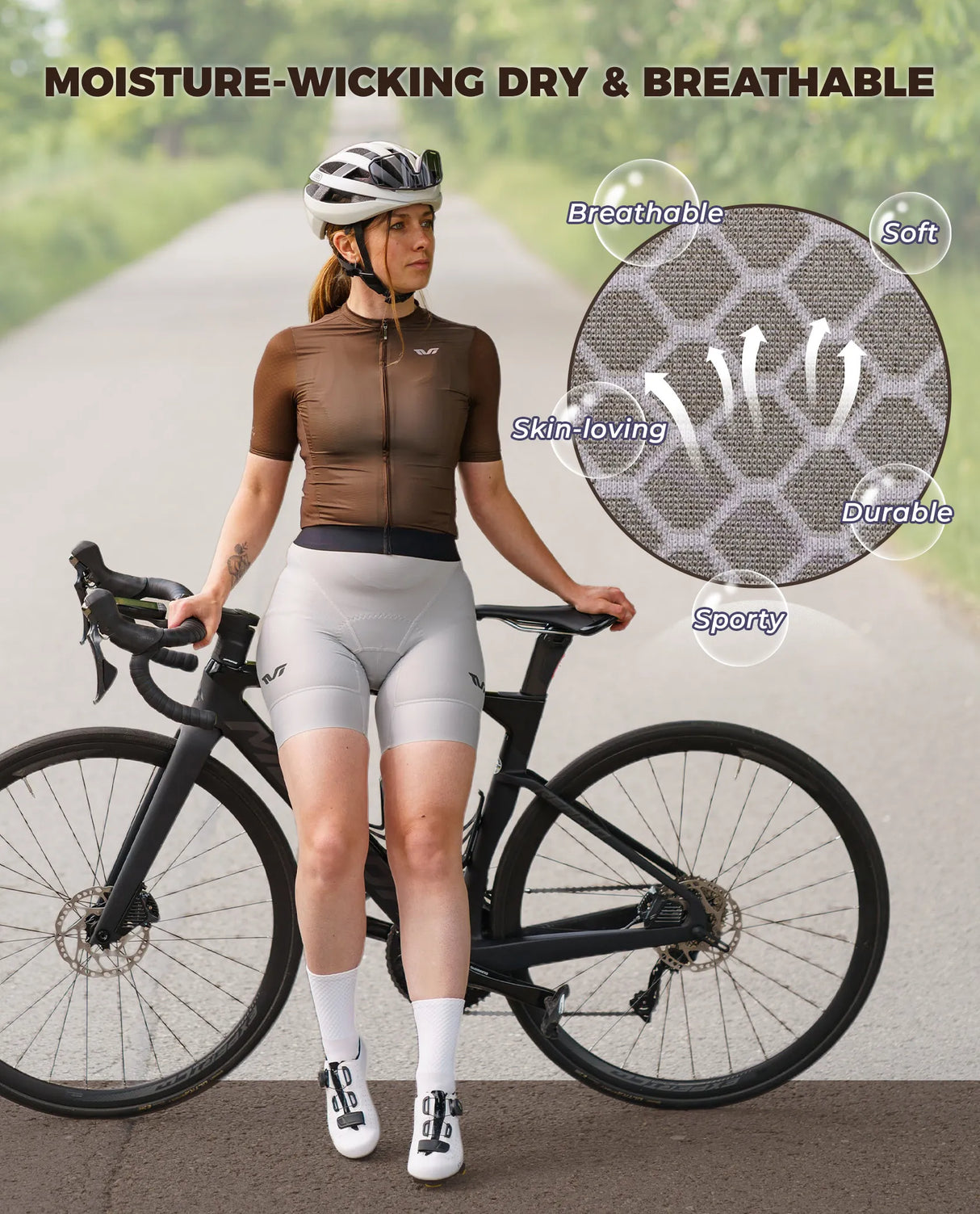 TVI Women's Cycling Jersey - Digital Dune for MTB & Road Cycling