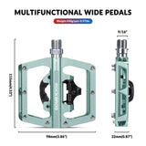 ROCKBROS Fahrradpedale Alu 2 in 1 SPD Pedale für MTB Rennrad Stadtrad