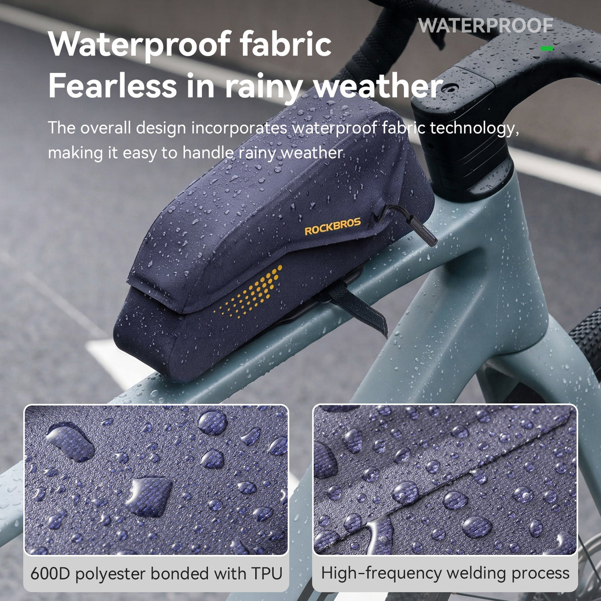 ROCKBROS wasserdichte Fahrrad-Oberrohrtasche 0,8 L