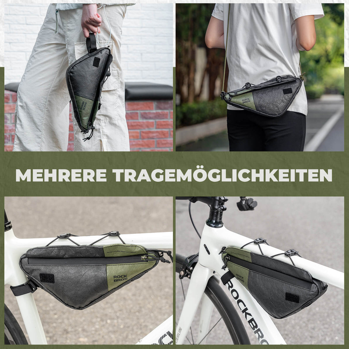 2-in-1 Rahmentasche Wasserabweisend aus Tyvek® mit Schultergurt 0.7L