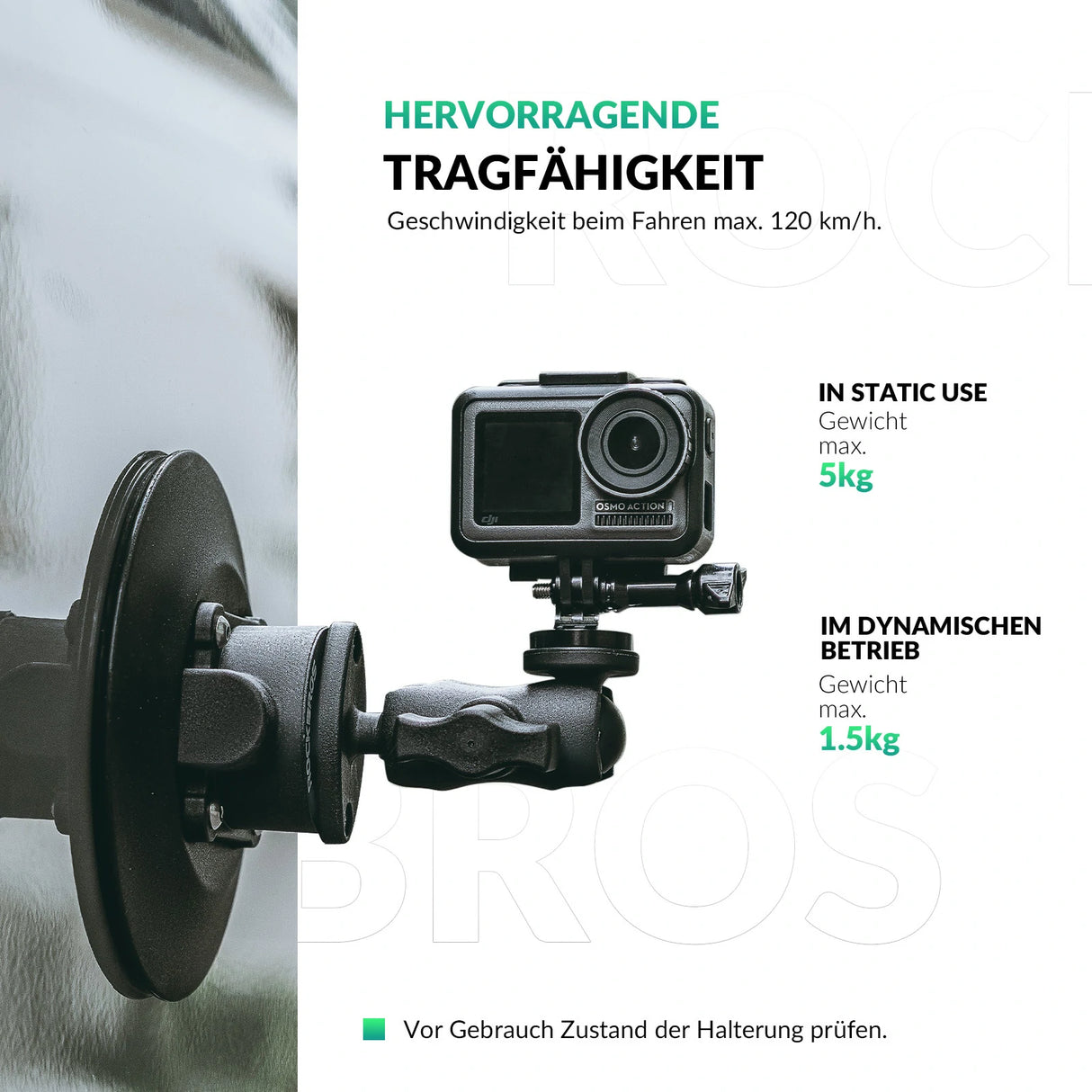 Action‑Kamera‑Saugnapfhalterung – Mit Pumpe & Magic Arm