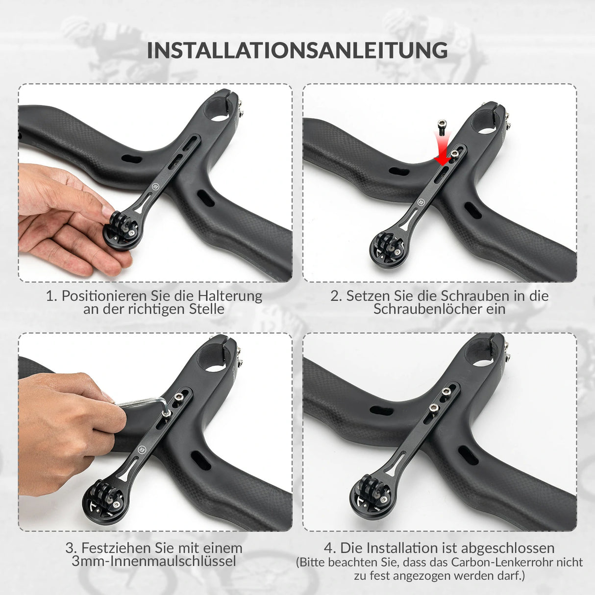 Aero Fahrradcomputer Halterung – Leichtbau-Lenkerverlängerung mit Schnellverschluss