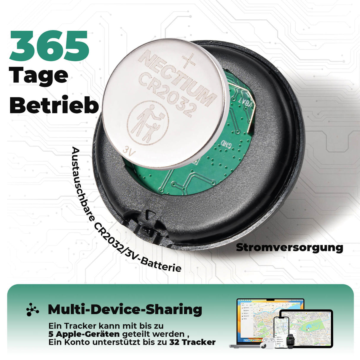 Anti Verlust Tracker Apple – 365 Tage Batterielaufzeit
