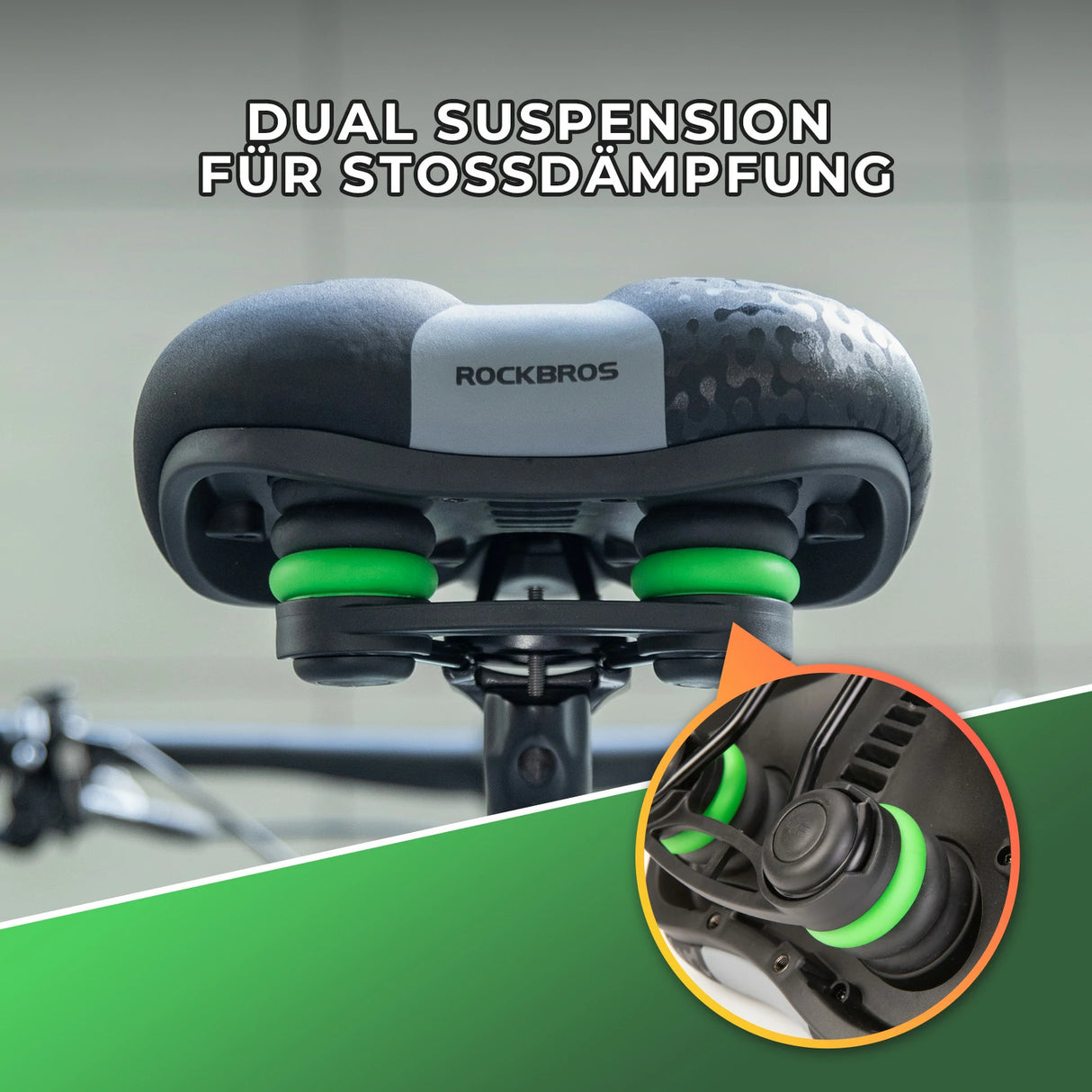 Bequemer Fahrradsattel, Ergonomisch Fahrrad Sattel Mit Druckentlastung & Belüftung, Hochdichter Schaumstoff, Doppelte Federung - ROCKBROS-EU