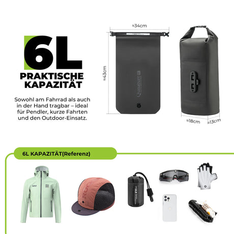 wasserdichte tasche fuer fahrrad und outdoor, mit verschiedenen nutzungsmoeglichkeiten