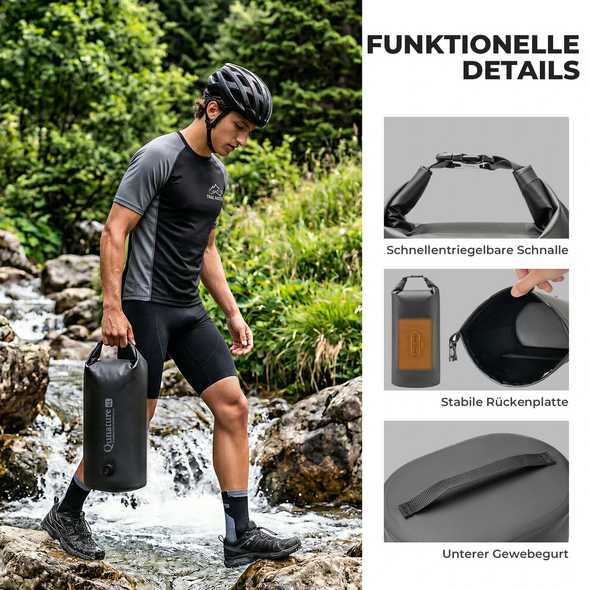 Qunature Bikepacking Fahrradtasche 6L Schnellwechsel Wasserdichte Gabe – ROCKBROS-DE