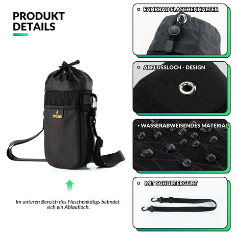 Bikepacking Feedbag – 1 L isoliert, mit Schultergurt