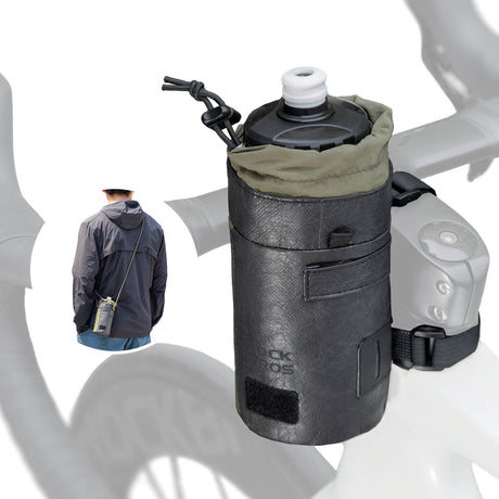 Bikepacking Feedbag Lenkertasche 0,7 L Schwarz-Grün