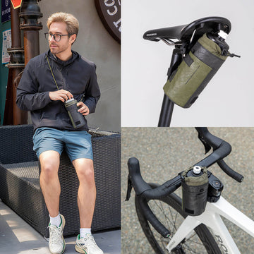 lenkertaschen bikepacking 0,7L Bikepacking Feedbag Lenkertasche (Schwarz/Grün) – ROCKBROS-DE