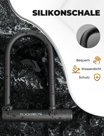 Bügelschloss Fahrradschloss Hohe Sicherheit Schlösser Wasserdicht –  ROCKBROS-DE
