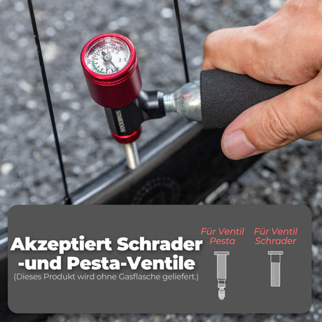 CO2 Fahrradpumpe Minipumpe für Presta & Schrader Ventile