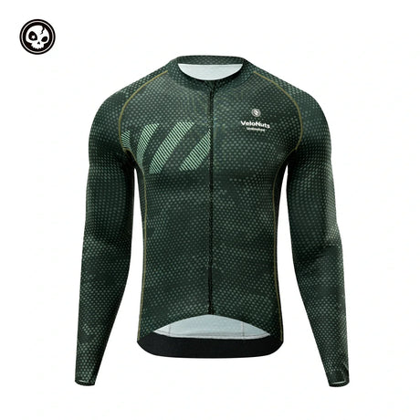 Grünes Radtrikot mit Markenlogo auf weißem Hintergrund