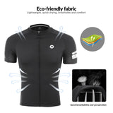 ROCKBROS ROCKBROS Koszulka Rowerowa z Kr¨®tkim R?kawem Koszulka Kolarska Szybkoschn?ca Odblaskowa Oddychaj?ca Tkanina Poliestrowa Odzie? Rowerowa do Biegania, Jazdy na Rowerze i Pieszych Wycieczek Rower Koszulki