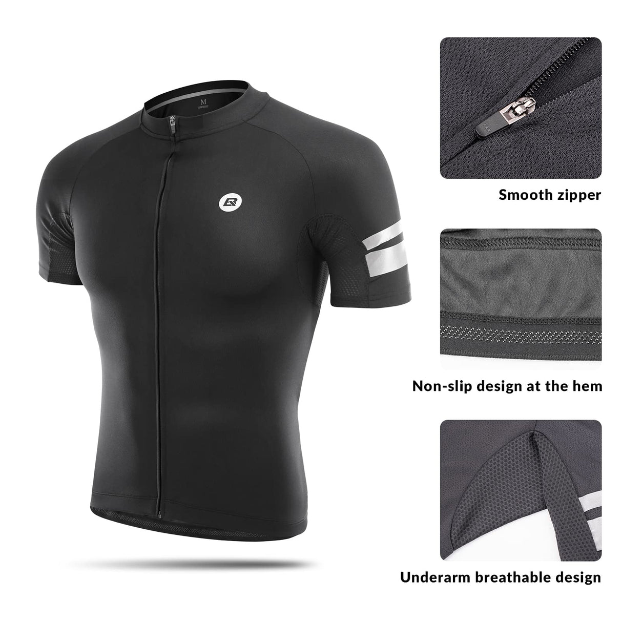 ROCKBROS ROCKBROS Koszulka Rowerowa z Kr¨®tkim R?kawem Koszulka Kolarska Szybkoschn?ca Odblaskowa Oddychaj?ca Tkanina Poliestrowa Odzie? Rowerowa do Biegania, Jazdy na Rowerze i Pieszych Wycieczek Rower Koszulki