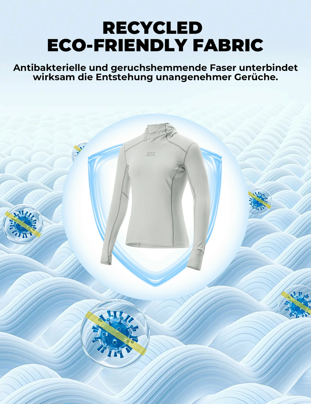 Damen Langarm Radtrikot – Antibakteriell, UV‑Schutz & Reflektierend mit Smartwatch‑Fenster