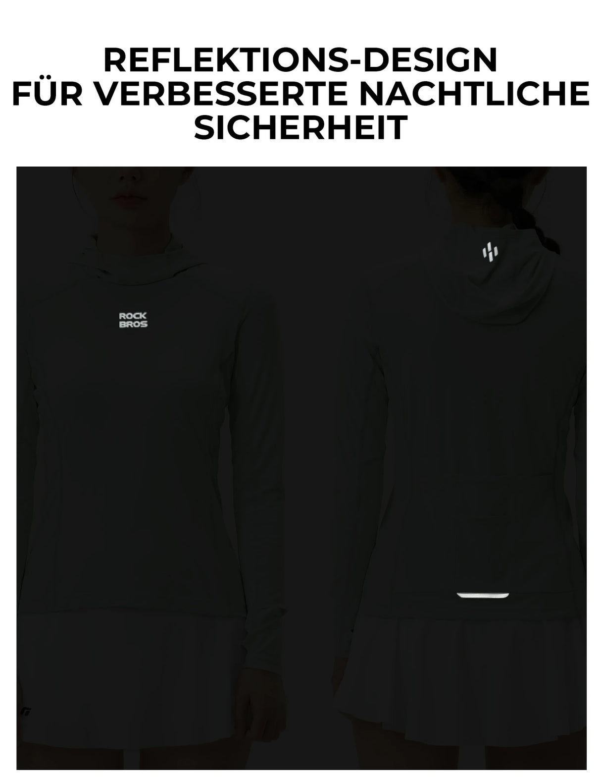 Damen Langarm Radtrikot – Antibakteriell, UV‑Schutz & Reflektierend mit Smartwatch‑Fenster