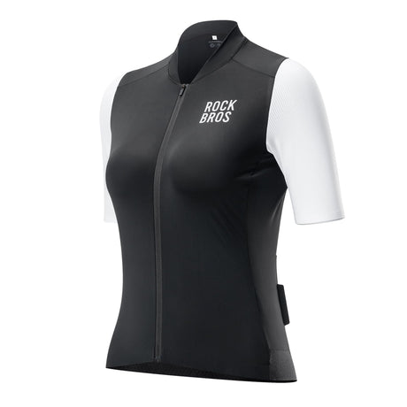 ROCKBROS Damska Koszulka Rowerowa z Kr¨®tkim R?kawem na Lato, Oddychaj?ca i Szybkoschn?ca-YDDX001-1 SpodnieCzarny S