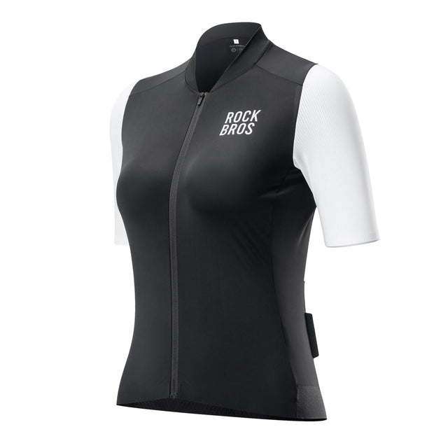 ROCKBROS Damska Koszulka Rowerowa z Kr¨®tkim R?kawem na Lato, Oddychaj?ca i Szybkoschn?ca-YDDX001-1 SpodnieCzarny S