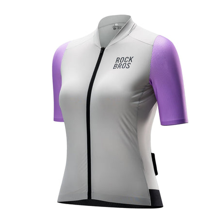 ROCKBROS Damska Koszulka Rowerowa z Kr¨®tkim R?kawem na Lato, Oddychaj?ca i Szybkoschn?ca-YDDX001-1 SpodnieFioletowy S