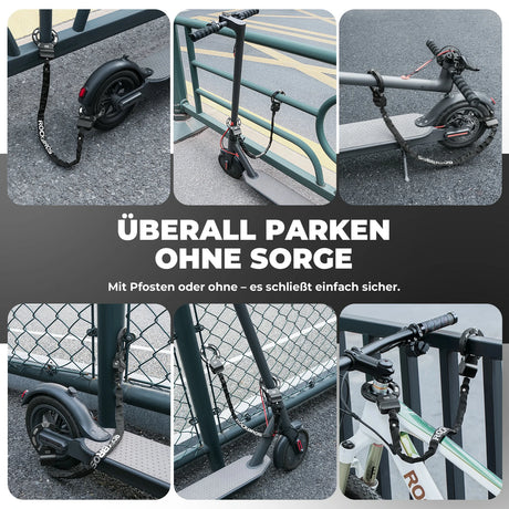 E‑Scooter Schloss – 59,5 cm Stahlkette für Roller & Fahrrad