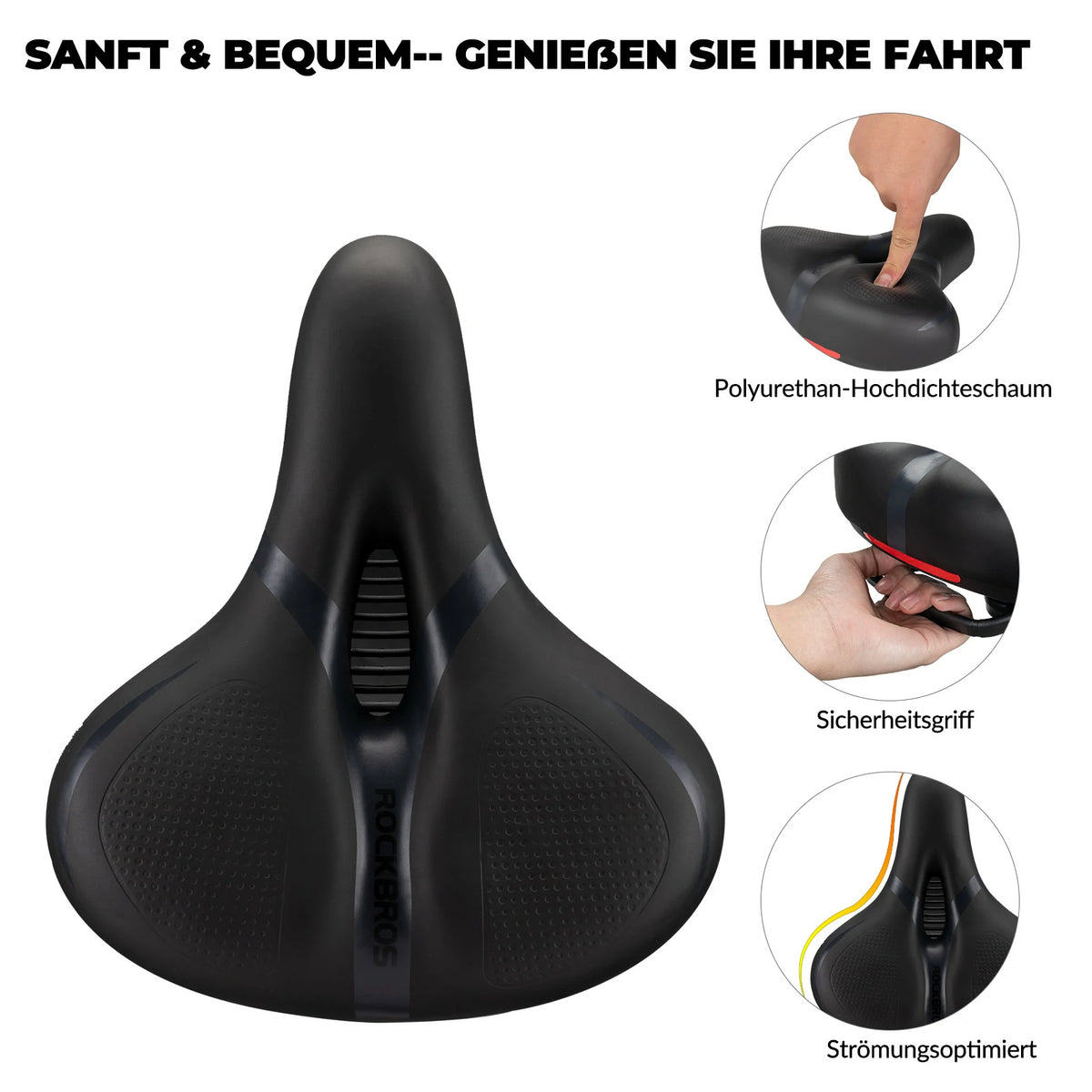 Ergonomischer Fahrradsattel Weich & Atmungsaktiv – ROCKBROS-DE