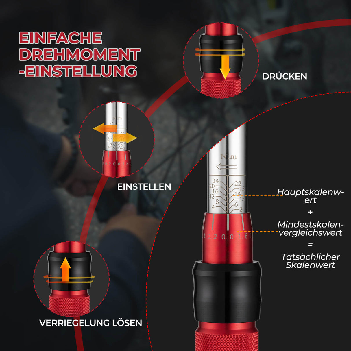 Fahrrad Drehmomentschlüssel Set 2-24 Nm – Multifunktionales Reparaturwerkzeug