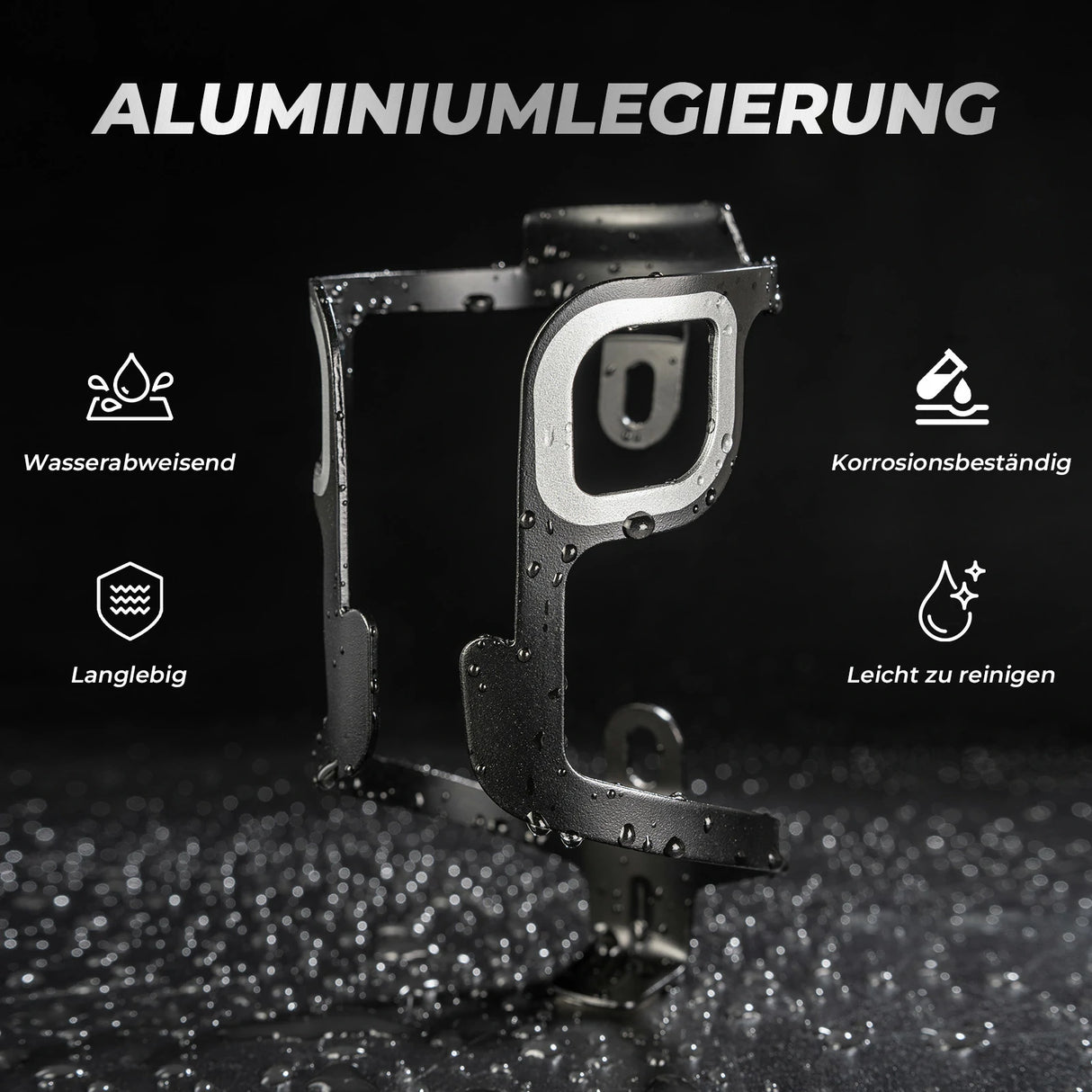 Fahrrad‑Flaschenhalter Aluminium – 27 g, für Trinkflaschen bis 75 mm