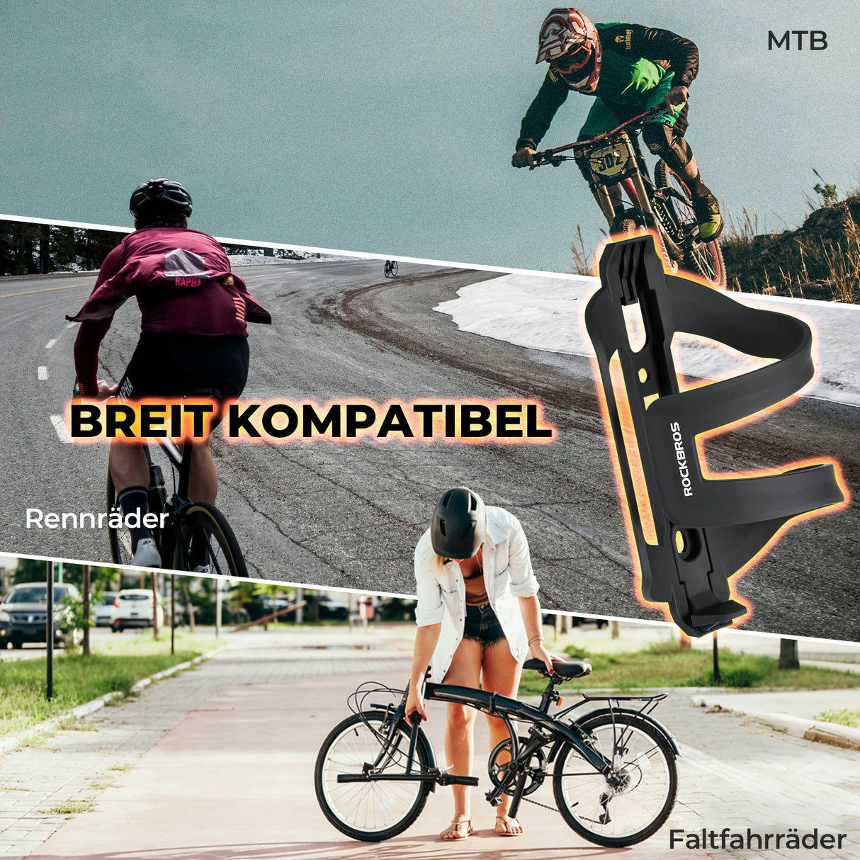 Fahrrad Flaschenhalter aus PC+ABS – Seitliche Entnahme, robust & leicht zu reinigen