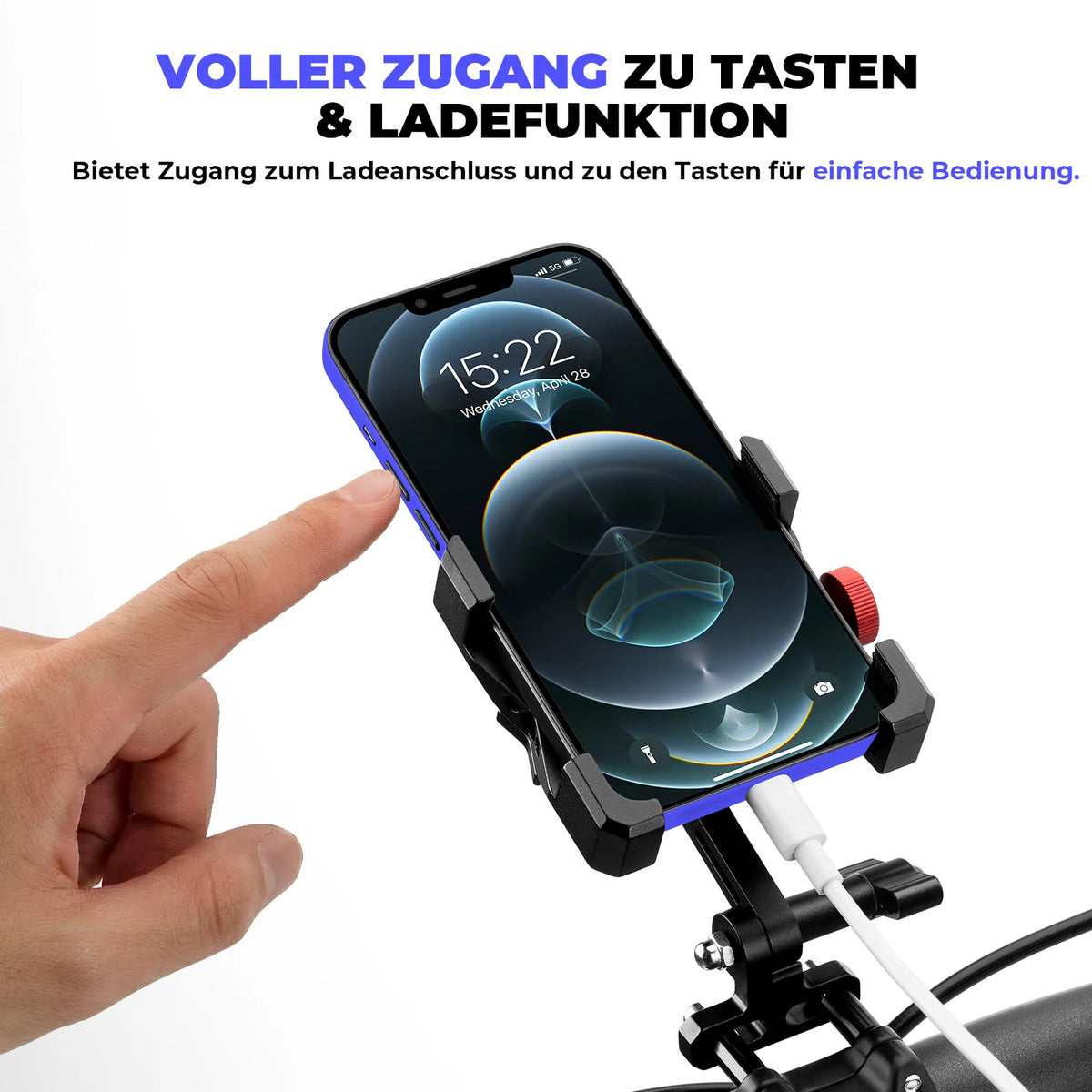 ROCKBROS Fahrrad Handyhalterung 180° Drehbar für Handy 4.7~7.09